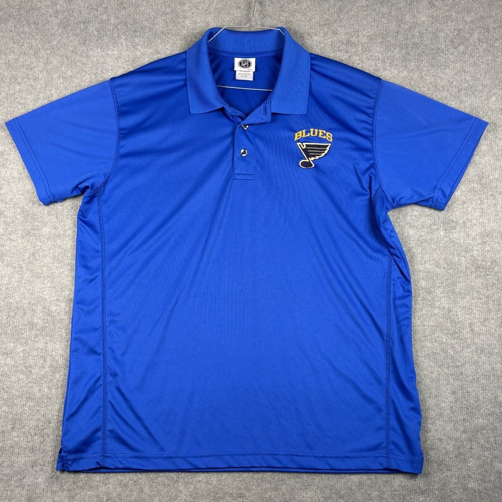 NHL St. Louis Blues Polo Shirt Embroidered Logo XL Blue